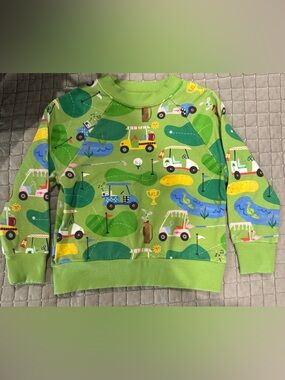 Little Sleepies kids Golf Cart Print Crewneck Sweatshirt - Bright Green